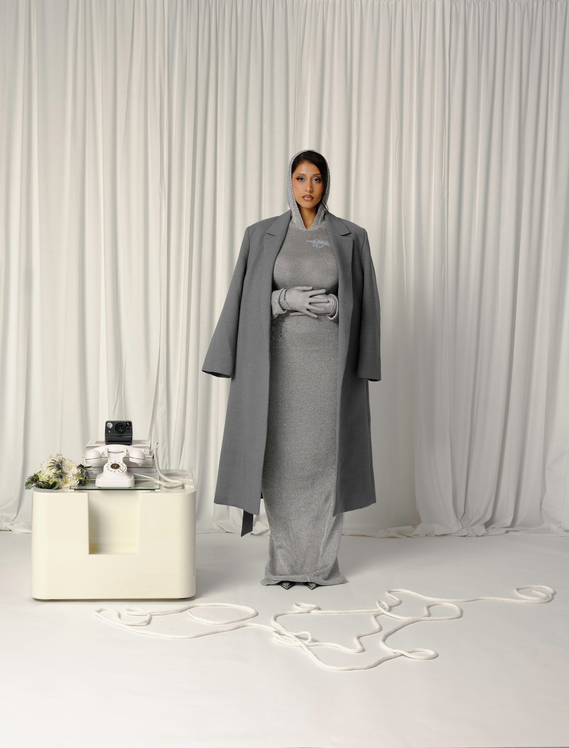 silver dress with hood Darker Wavs Metallic Knit Open Back Sexy Maxi Dress