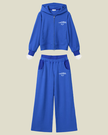 NOUR AL BAHR WAFFLE SET -  ZIP HOODIE & DOUBLE WAIST TROUSERS