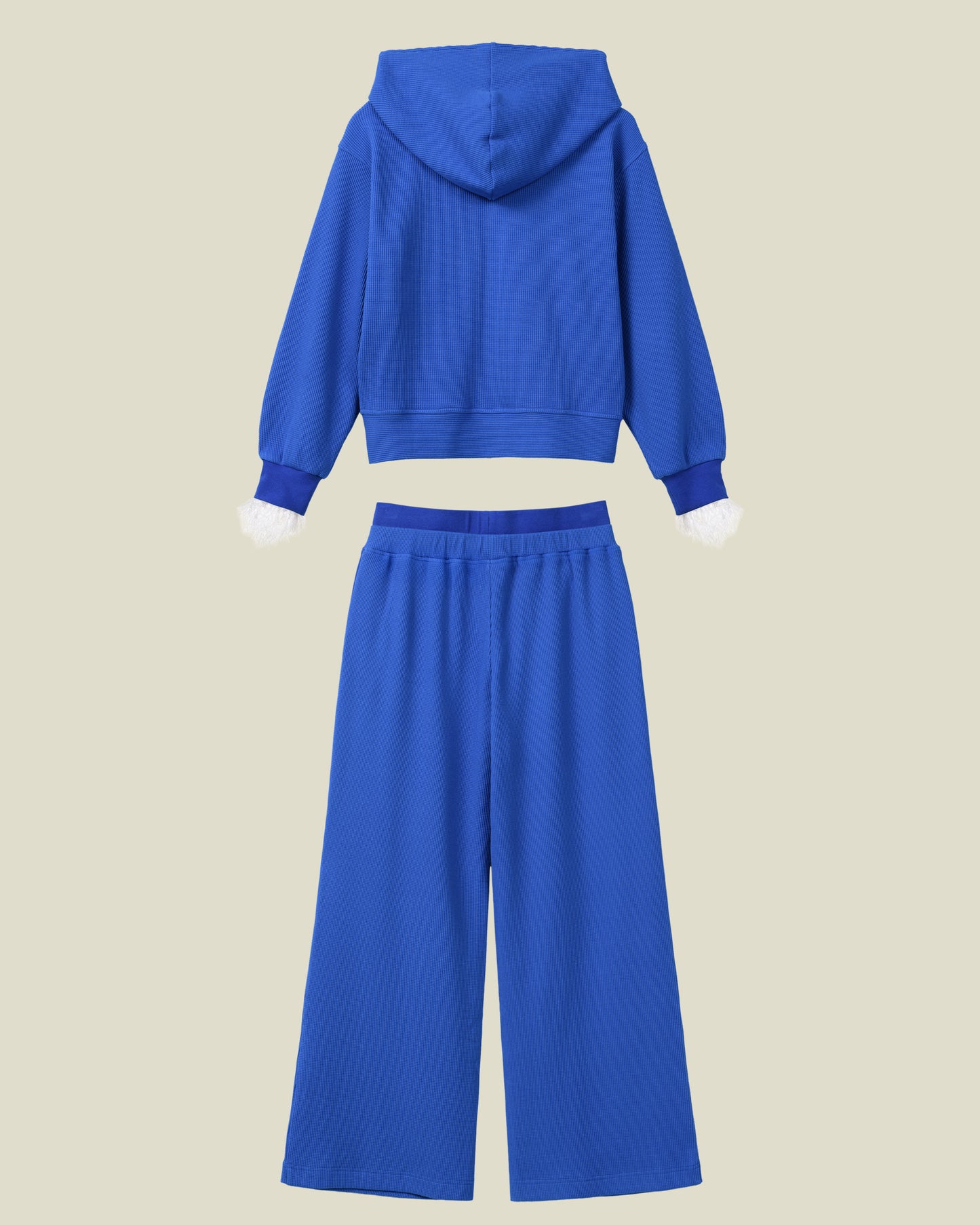 NOUR AL BAHR WAFFLE SET -  ZIP HOODIE & DOUBLE WAIST TROUSERS