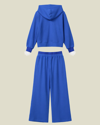NOUR AL BAHR WAFFLE SET -  ZIP HOODIE & DOUBLE WAIST TROUSERS