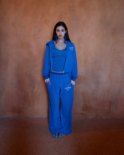 NOUR AL BAHR WAFFLE SET -  ZIP HOODIE & DOUBLE WAIST TROUSERS